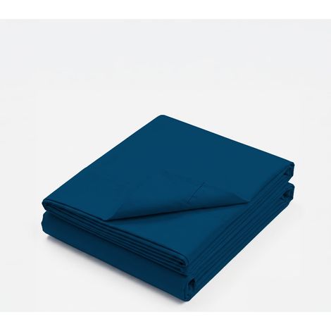 Bettlaken mit Ecken, Doppelbett, Ranforce-Baumwolle, Tonne, 180x200 cm - Navy (1/4)