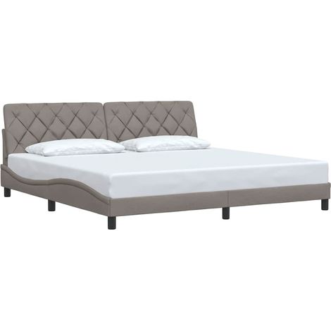 vidaXL Giroletto senza Materasso Tortora 200x200 cm in Tessuto (1/5)