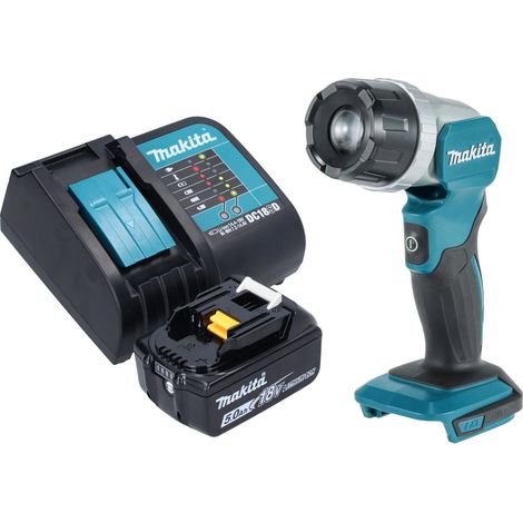 Makita DML 808 ST1 Lampada portatile a batteria 14,4 / 18 V 190 lm LED + 1x batteria ricaricabile 5,0 Ah + caricatore