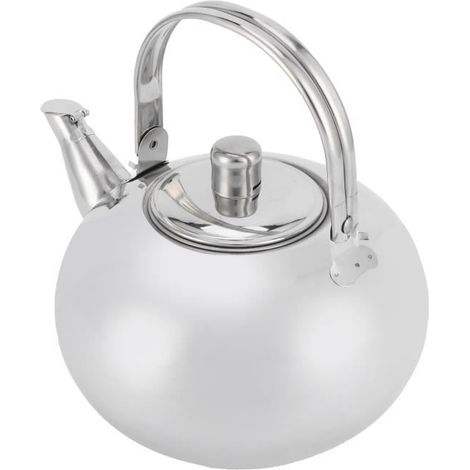 (Silberne) Teekanne aus Edelstahl 304 – 18 cm tragbarer Wasserkocher (1/4)