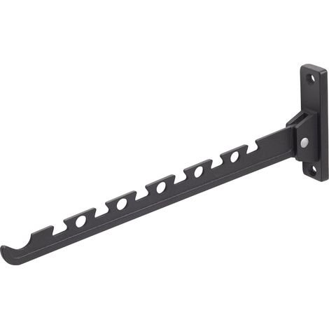 Metafranc Ventilatore appendiabiti nero – 330 x 28 mm – portata 20 kg – Materiale stabile – funzione pieghevole salvaspazio / asta appendiabiti / gancio da parete / gancio pieghevole / gancio per (1/4)