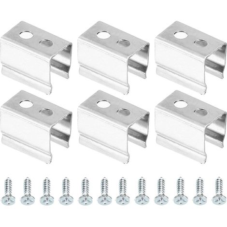 Lot de 50 clips de montage pour bande lumineuse LED, clips de fixation muraux avec vis pour ruban lumineux néon RVB de 4,8 à 6 mm, acier inoxydable (1/5)