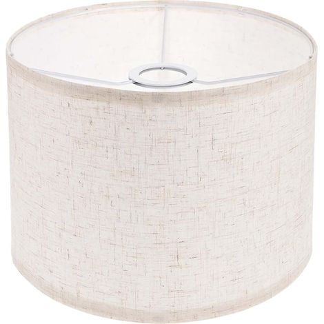 Abat-jour cylindrique en coton - Diamètre : 30 cm - Pour lampe de table, murale, chevet ou lampadaire - Couleur : Blanc - Fabriqué à la main - 30 x 20 cm - GBKDQQ (1/5)