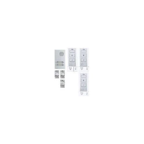 Kit audio platine alu saillie 4bp 3 postes maîtres mains-libres 3 transfo KITDB3 AIPHONE 118716 (1/2)