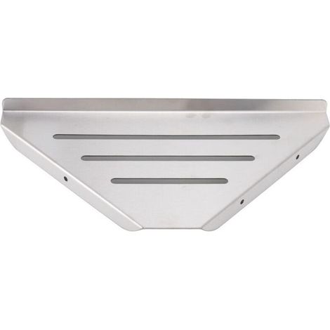 Estante de ducha de esquina, forma triangular, diseño perforado de una sola capa, almacenamiento eficiente, estilo informal, soporte para champú de acero inoxidable - Crezuo