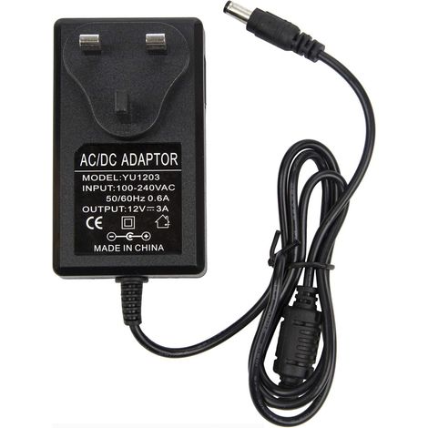 12V 3A Power Supply Adapter - COLM AC 100-240V 50-60HZ DC 12V 3Amps 36W UK Converter Adapter Driver Transformer Wall Charger for CCTV Security Camera, LED Strip Lights, LCD Monitor (1/5)