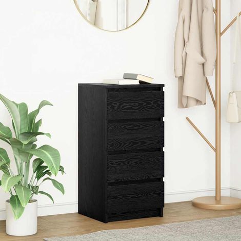 vidaXL Credenza Rovere Nero 37,5x35x76 cm in Legno Multistrato