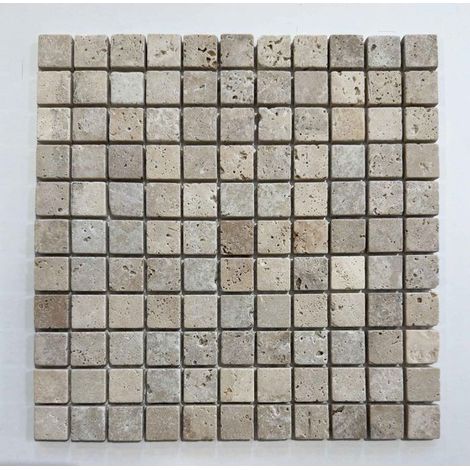 Mosaico - ALBEDO PIETRA - Travertino Noce - 30,5x30,5 cm - Pietra Naturale - Resistente