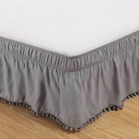 Jupe de lit, housse de lit élastique anti-poussière pour hôtel, facile à installer, infroissable et résistante à la décoloration (1/5)