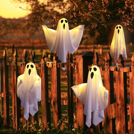 pezzo di fantasma di Halloween, fantasmi da 50 cm appesi, decorazione da appendere all'esterno, accessorio per prato e giardino (1/5)