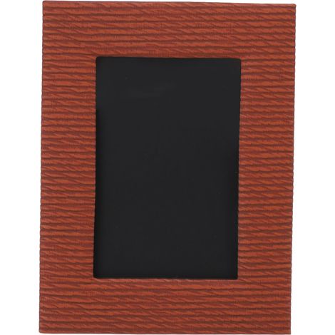 Cadre photo de table en cuir marron pour photo de 15 cm (6 pouces), texture unique, 21,6 x 11,9 x 16,5 cm (8,5 x 4,7 x 6,5 pouces). Décoration intérieure. (1/5)