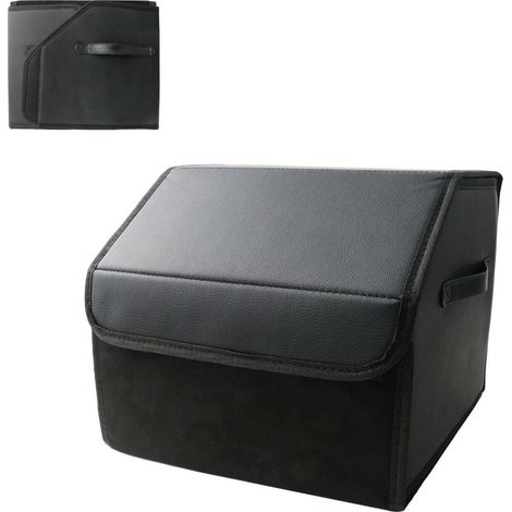 Organisateur de coffre pliable en cuir pour SUV, berline, camping, avec poignées renforcées (1/5)