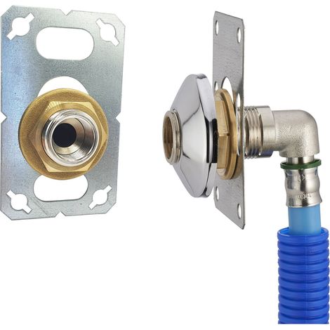 Noyon & Thiebault – Platine FIXSYSTEM pour robinet mural simple – Raccord PER Ø12 à sertir – Sortie femelle 1/2 pour lave-linge – Installation encastrée visitable (1/5)