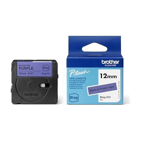 brother BROTHER 12MM Black on Purple BTAGF31 Ribbon