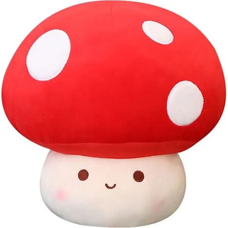 Adorable peluche champignon 3D, douce et rouge, en forme de champignon, coussin câlin kawaii, cadeau idéal pour les filles, les enfants et les femmes, décoration de Noël. (1/2)