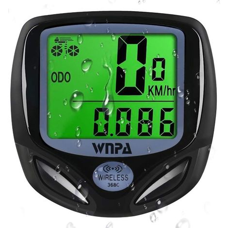 QAZQA Ordinateur de vélo sans fil tacho de vélo étanche 16 fonctions compteur kilométrique LCD pour vélo