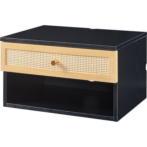 Estantería de diseño atemporal para salón/dormitorio mueble de almacenaje de pared 40 x 32 x 23 cm color negro 030011241 (1/4)