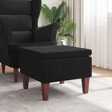 Tabouret avec pieds Tabouret de bar Chaise de bar - en bois Noir Velours BV611192 - BonneVie (1/4)