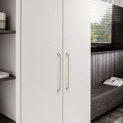 Set di 2 maniglie per mobili, maniglie per armadi, fori per cassetti, finitura oro, distanza tra i fori 192 mm, lega di zinco (1/5)