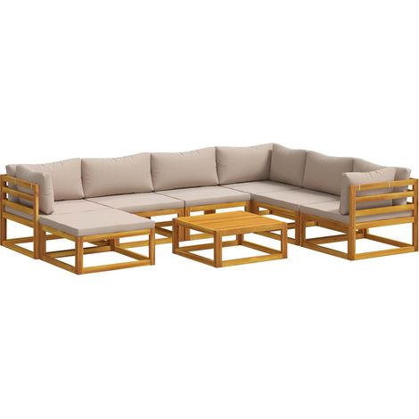 Sofa-Set 8 stk. Natur Massivholz Akazie vidaXL