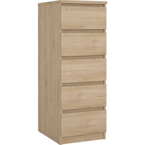 Dmora - Cassettiera Joelle, Settimino multiuso, Comò camera da letto, Mobile con cassetti, 50x40 h111 cm, Rovere
