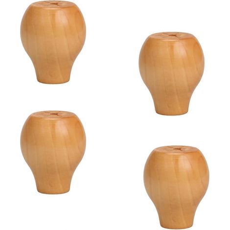 Massivholz-Möbelbeine, Ersatzbeine für Massivholzmöbel, Kugelfüße aus Holz, runde Schrankbeine, erhöhte Beine für Küche, Sofa, TV-Schränke, Kommoden, Chai – 60 mm (2,36 Zoll) – lackiert