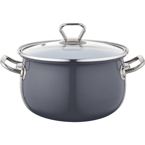 VASO SMALTATO BLISS 18CM 2.8L Z/P GRIGIO SCURO