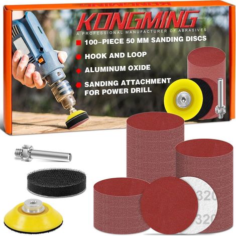 Schleifpapier 50mm Klett Körnung 320 100 Stück Akkuschrauber P320 (1/5)