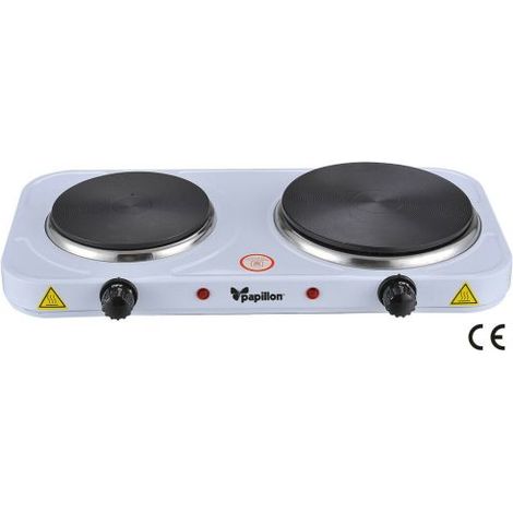 FORNELLO ELETTRICO DOPPIO PORTATILE DA CAMPEGGIO 2 PIASTRE IN GHISA 2500W 27674