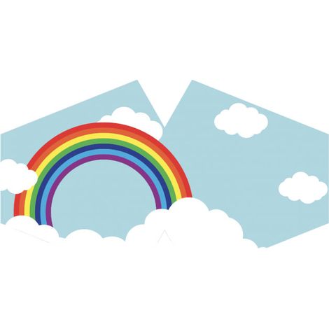 Couvre-visage mode réutilisable - Arc-en-ciel (Enfants)- Vendu par 1 (1/4)