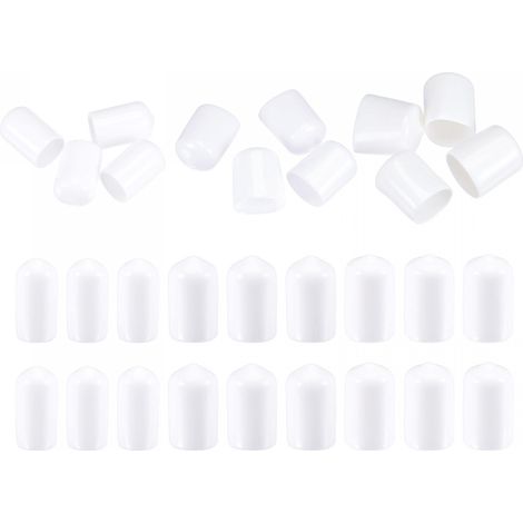 30Pcs Rond Extrémité Bouchons Caoutchouc 7mm 10mm 12mm Blanc (1/5)