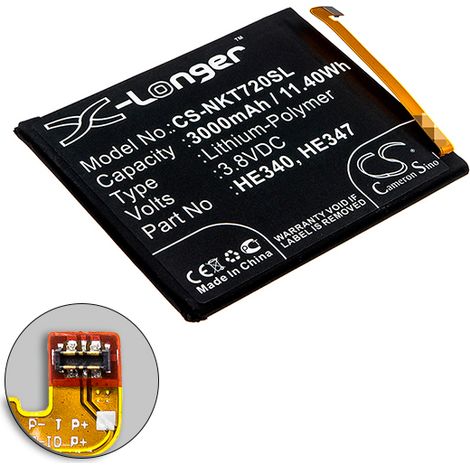 NX - Batterie téléphone, smartphone, GSM pour Nokia 3.8V 3000mAh - HE340HE347 (1/3)