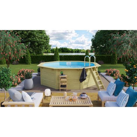 Karibu Holzpool Modell X1 Pool aus Holz, Natur