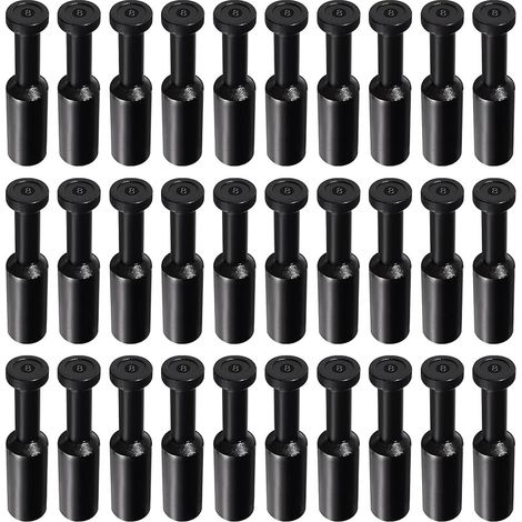 30 Pièces 8mm OD Obturation Pneumatique, Bouchons Raccords à Pousser, Lot de Bouchons d'obturation de Style Bouchon Pneumatique, pour Raccords de Raccordement de Tube de 8mm, Noir (1/5)