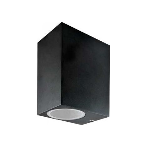 Applique murale V-TAC GU10 alu noir carré haut/bas IP44 (1/5)