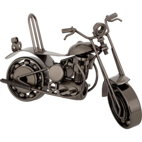 Décoration Moto en Métal "Imran" 20cm Argent (1/3)