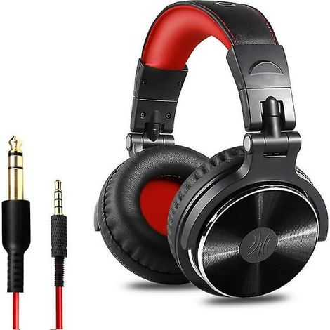 Casque audio circum-aural filaire avec basses renforcées, pliable et léger, avec port USB et micro pour l'enregistrement, le monitoring, les podcasts, la guitare, l'ordinateur et la télévision. (1/5)