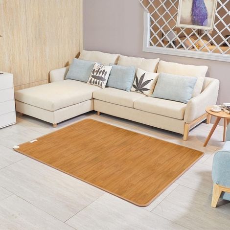 Alfombrilla calefactora eléctrica de PVC con temporizador, para interiores, se calienta rápidamente, es fácil de limpiar y es ideal para la oficina (180 x 200 cm).