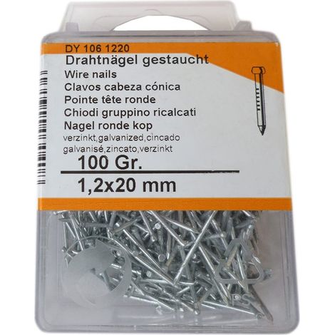 Chiodi testa groppino zincati 1,2 x 20 - 100 gr.
