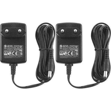 2-Pack Adaptateur Secteur AC à DC 9V 1,5A, Fiche 5,5 mm x 2,1 mm, Plug EU, Centre Positif (1/5)
