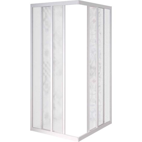 Box doccia angolare con profili in PVC e acrilico da 1,8