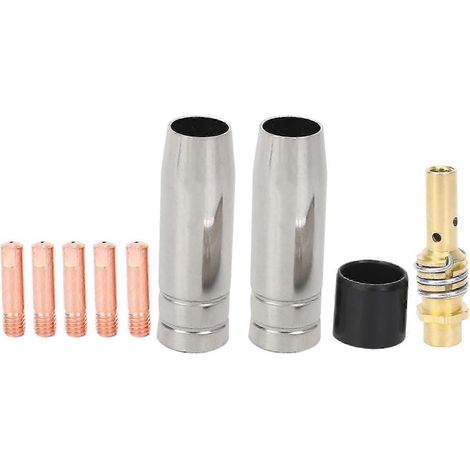 Ensemble de 9 buses de soudage MIG/MIG 15 kA, embouts de contact 0,8 x 25 mm, porte-connecteur de gaz M6, référence AD068+NEUF (1/5)