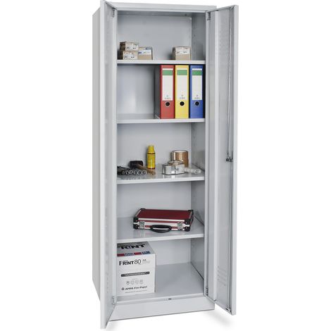 BRB Stahlblechschrank, HxBxT 1800x600x500 mm, 4 Böden, lichtgrau RAL 7035