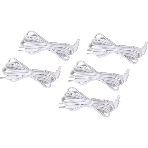 5 fils électrodes de remplacement 2,35mm connecteur 2 broches câble conducteur pour appareil TENS massothérapie blanc lot de 5 (1/5)