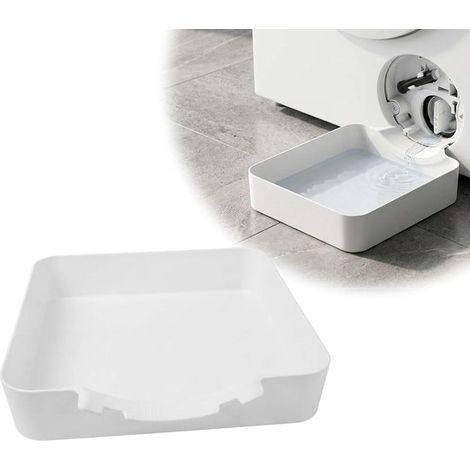 Bac à poussière blanc pour machine à laver, discret, étanche, facile à nettoyer, adapté aux appartements. (1/5)