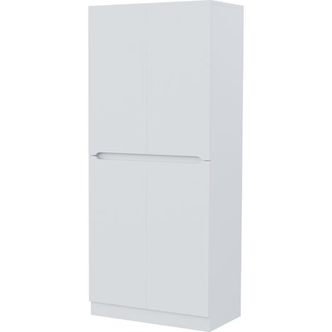 GagaArmoire 70 × 40 × 170 cm, design à double porte avec petit compartiment de rangement, blanc (1/5)