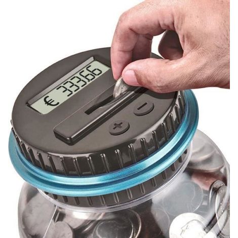 Tirelire Électronique - Compteur LCD Numérique - Capacité 1,5 L - Pour Pièces de Monnaie - 1 Pièce (1/4)
