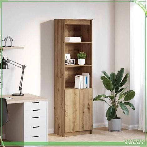 Buffet haut - 3328470 - chêne artisanal - bois d'ingénierie - 50 x 35 x 180 cm (1/5)
