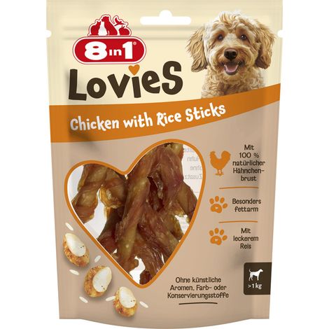 8in1 Lovies Hundeleckerli Sticks 80 g Huhn & Reis (1/2)