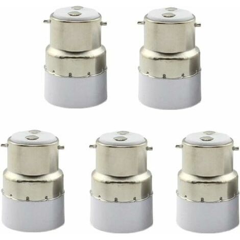 Paquet de 5 convertisseurs de douille d'ampoule B22 à E14 Douille de douille B22 Passer au support de lampe adaptateur standard E14 (1/4)